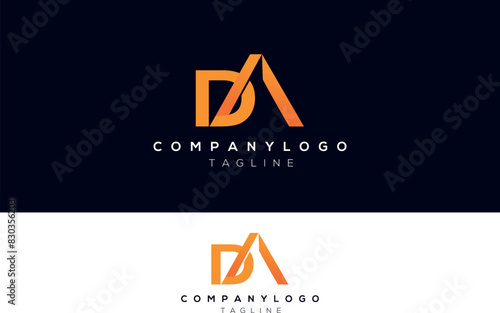 letter DA AD font simple logo vector abstract minimal 
