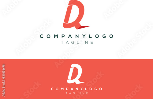 Modern infinity letter DQ logo design orange and black