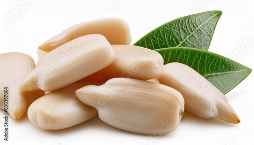 Sunflower hulled Seeds isolated on white background, clipping path, full depth of field 