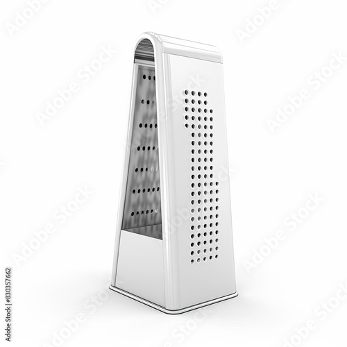 Polycarbonate grater with a durable, shatterresistant design in white, isolated solid white background photo