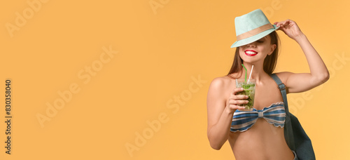 Beautiful woman in swimming...