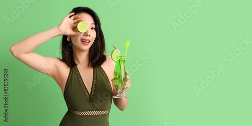 Beautiful Asian woman in sw...