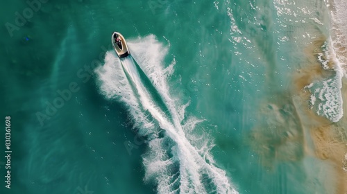 Aerial Photography of a Jet Ski Riding Circles in the Beach © Yaiza Canvas