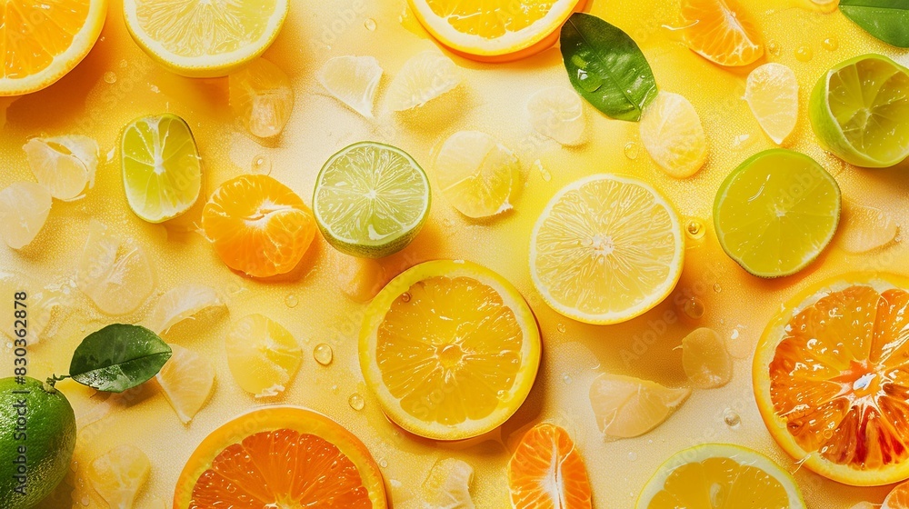 Bright Citrus Party, Citrus-themed party backdrop with a yellow background, oranges, lemons, and limes Bright Citrus Party, Citrus-themed party backdrop with a yellow background, oranges, lemons, and limes