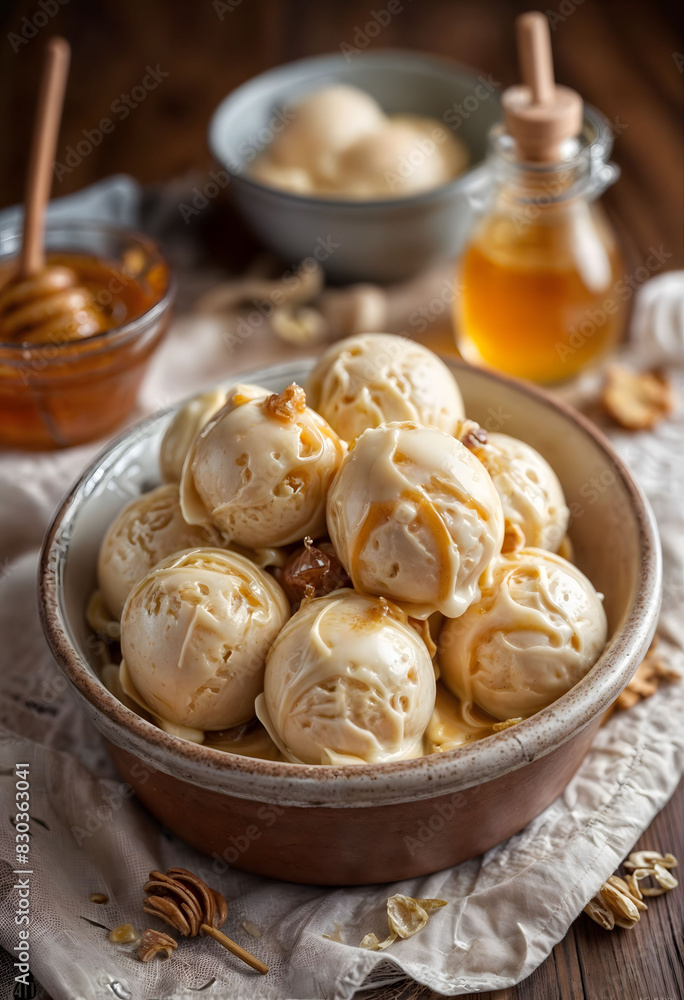 Honey Ice Cream with Honeycomb Drizzle Honey Ice Cream with Honeycomb Drizzle