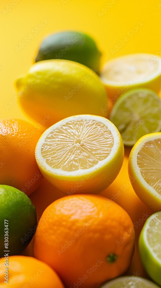 Bright Citrus Party, Citrus-themed party backdrop with a yellow background, oranges, lemons, and limes Bright Citrus Party, Citrus-themed party backdrop with a yellow background, oranges, lemons, and limes