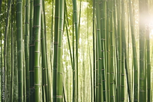 Bamboo forest  sunlight  zen atmosphere  minimalistic design  space for text  Japanese style  nature background  serene vibes  tranquil scene  peace