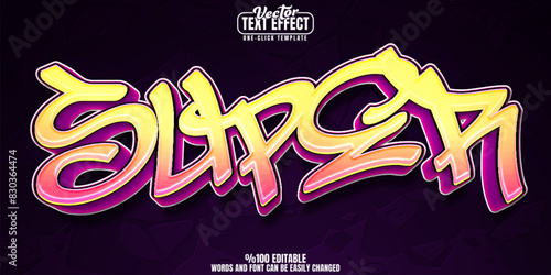 Graffiti editable text effect, customizable spray and street 3D font style photo