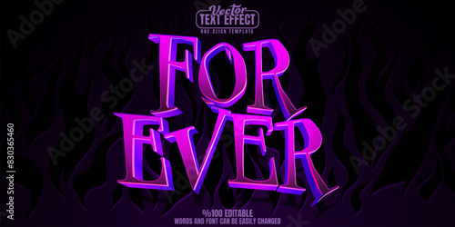 Forever dead editable text effect, customizable horror and love 3D font style