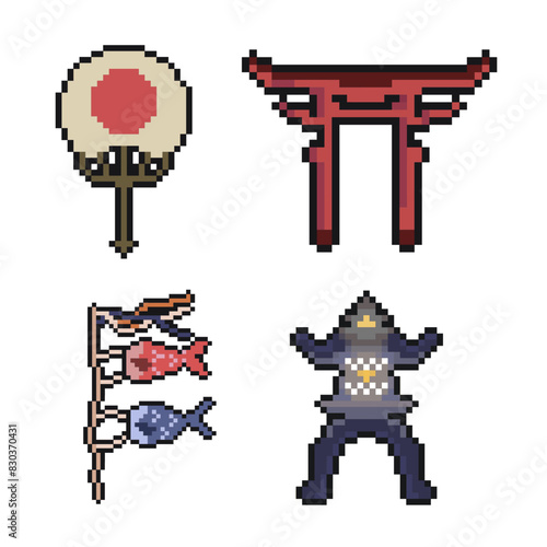 japan pixel art for dynamic digital projects and designs.