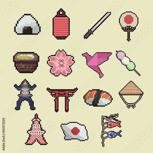 japan pixel art for dynamic digital projects and designs.