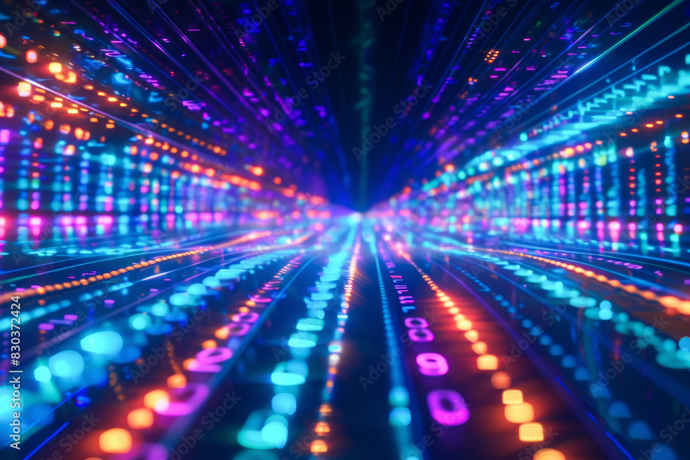 A vibrant and futuristic visualization of flowing digital data. background A vibrant and futuristic visualization of flowing digital data. background