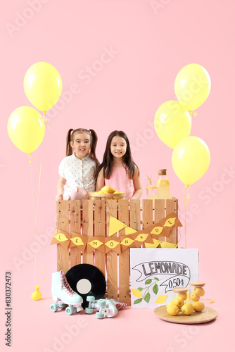 Cute little girls at lemona...