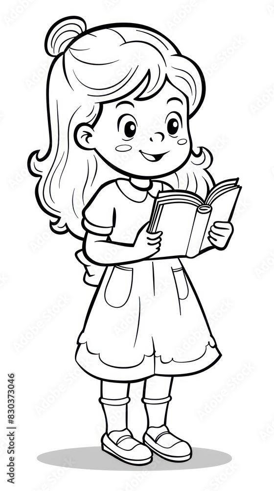 Children's coloring sheets : happy children learning Children's coloring sheets : happy children learning