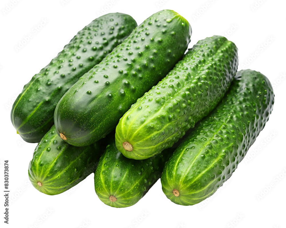 Fresh cucumbers with a vibrant green color and crisp texture, perfect for salads and pickling. transparent background Fresh cucumbers with a vibrant green color and crisp texture, perfect for salads and pickling. transparent background