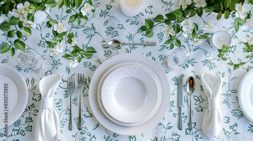 Elegant Concord tablecloth with white plates