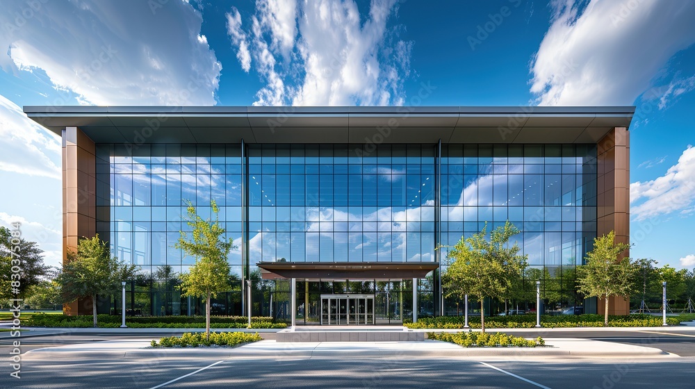 Obraz premium Stunning commercial building with brilliant sky