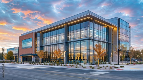 Stunning commercial building with brilliant sky