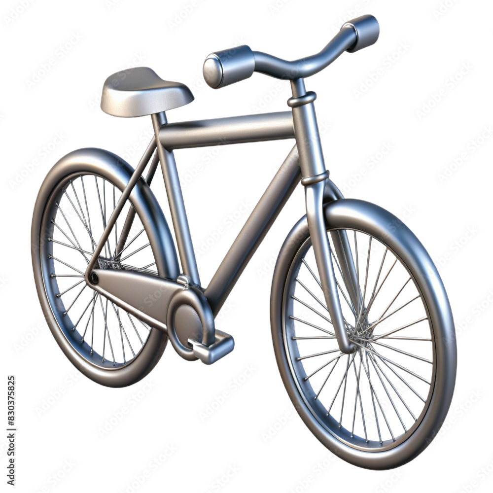 Fototapeta premium This image presents a stylish 3D rendered vintage bicycle made of sleek plastic and metallic materials
