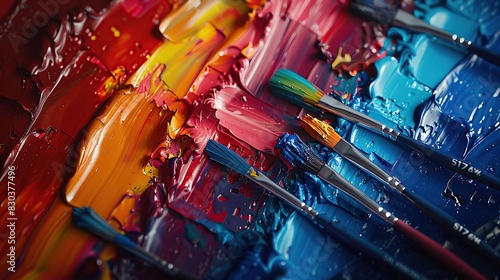 Paint colorfully with a variety of prepackaged brushes photo