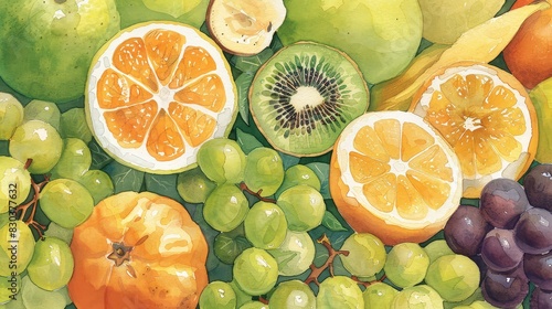 Indulge in a unique strategy with a fruitthemed illustration that adds flavor to your content. photo