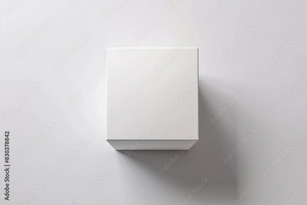 A simple white box mounted on a white wall. Suitable for various design concepts A simple white box mounted on a white wall. Suitable for various design concepts