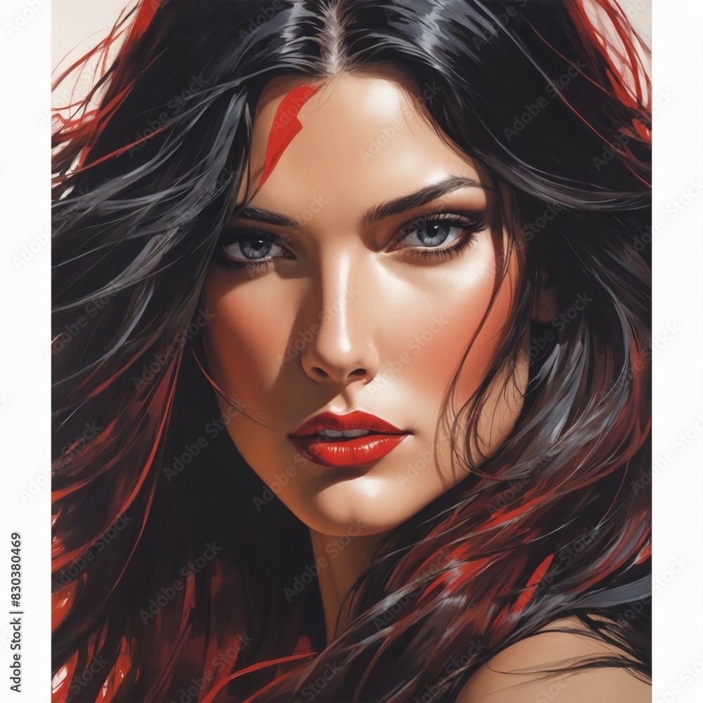 A_stunning_color_sketch_of_a_woman. A_stunning_color_sketch_of_a_woman.