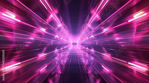 Futuristic Abstract Backdrop with Vibrant Lights and Precise Lines