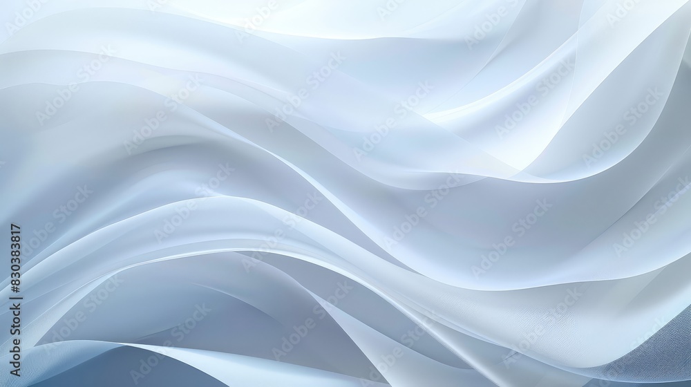 Elegant white wave-like shapes blend with a clean background, showcasing minimalist beauty. Elegant white wave-like shapes blend with a clean background, showcasing minimalist beauty.