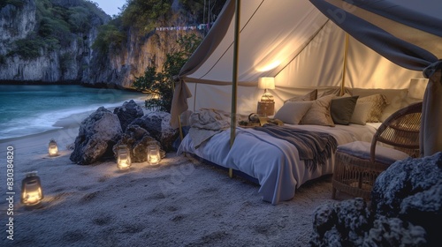 tent on the beach.