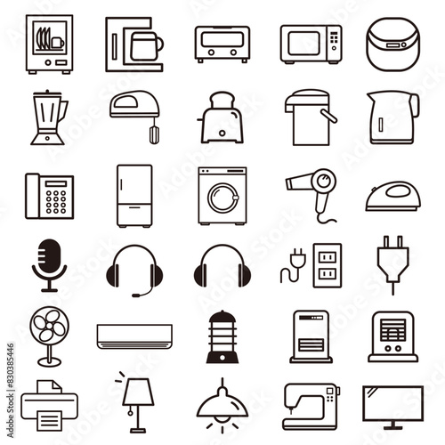 家電製品のアイコンセット