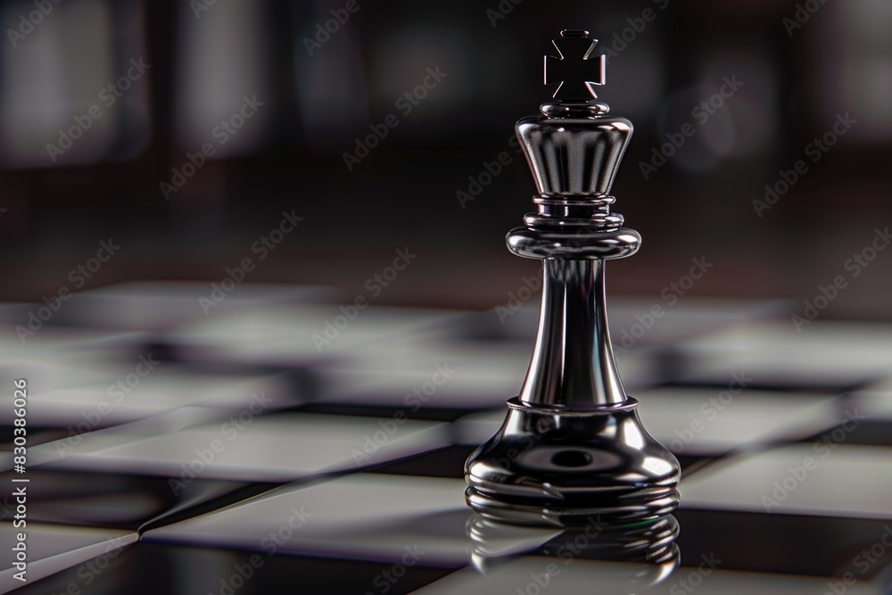 Close up of a chess piece on a chess board. Great for strategy and competition concepts Close up of a chess piece on a chess board. Great for strategy and competition concepts