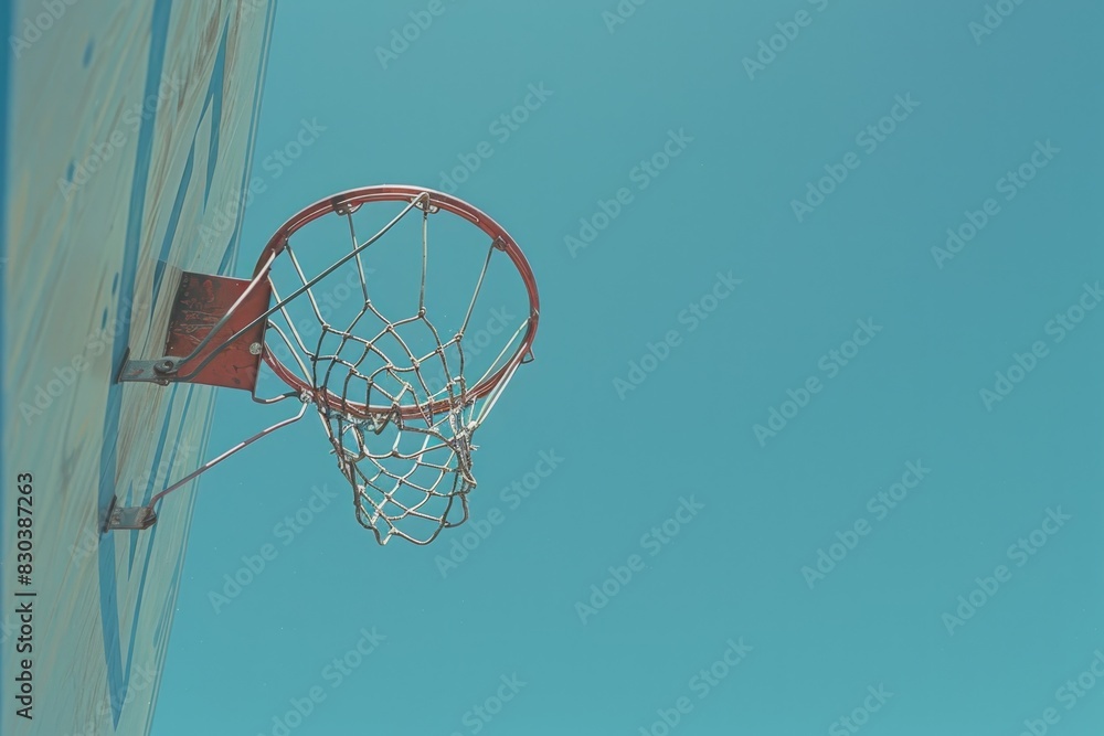 A basketball hoop attached to a city building. Suitable for urban sports concepts A basketball hoop attached to a city building. Suitable for urban sports concepts