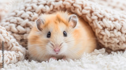 adorable hamster meticulously grooming its soft fur cute animal portrait