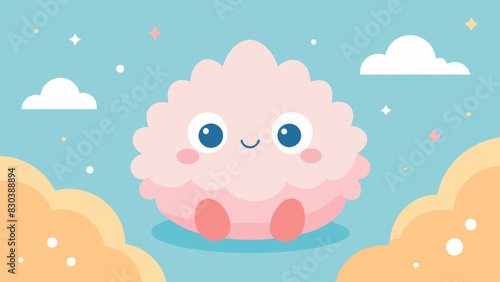 Personaje tierno en cielo pastel
