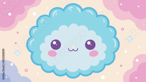Nube tierna en cielo pastel