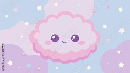 Nube tierna en cielo pastel