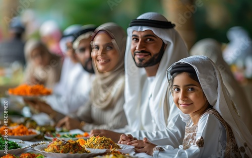 Family Gathering for a Meal During Ramadan Celebration