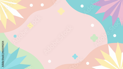 Fondo pastel con estrellas, líneas, formas abstractas y ondas