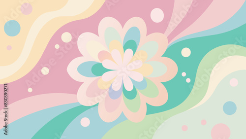 Fondo pastel tierno con una flor en el centro