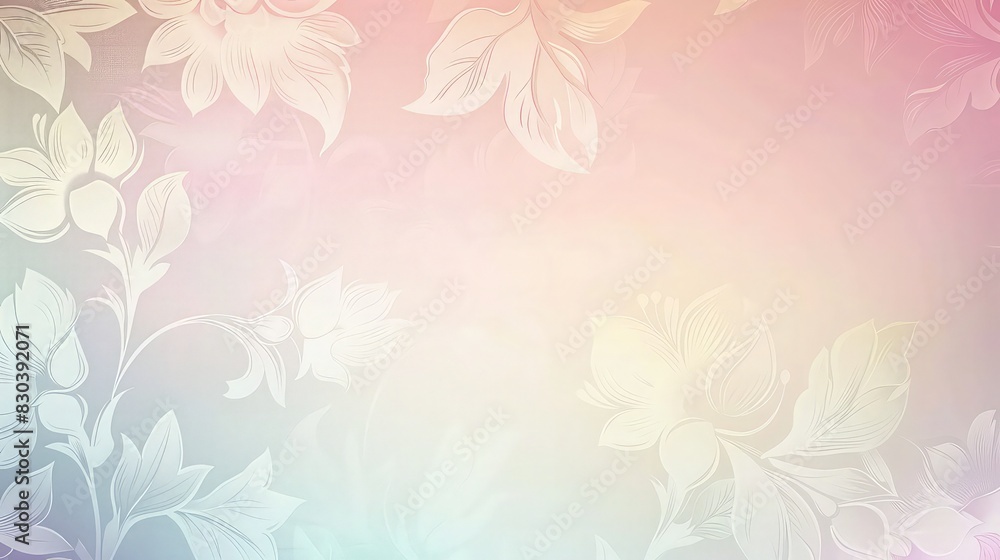 An elegant background template with a subtle floral pattern overlaid on a soft pastel gradient, suitable for wedding invitations or luxury branding. An elegant background template with a subtle floral pattern overlaid on a soft pastel gradient, suitable for wedding invitations or luxury branding.