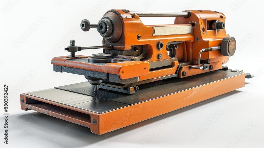 Detailed view of a surface planer, isolated on a white background Detailed view of a surface planer, isolated on a white background
