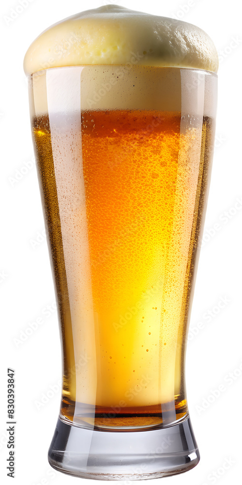isolated beer in the glass isolated beer in the glass