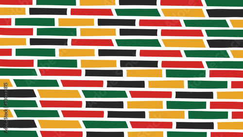Abstract Juneteenth seamless pattern with Horizontal lines,with traditional African colors ,black, red, yellow, green. Abstract background design