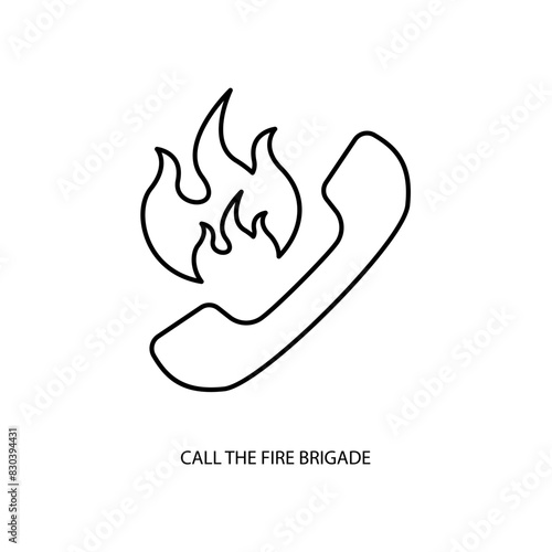 call the fire brigade concept line icon. Simple element illustration. call the fire brigade concept outline symbol design.