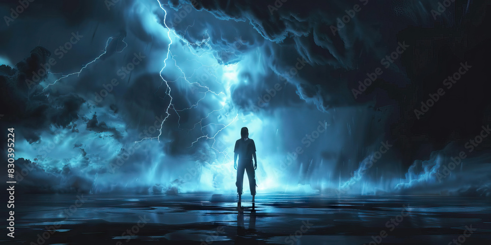 Resilience (Black): A figure standing strong against a storm, symbolizing the resilience of Gen Z protesters