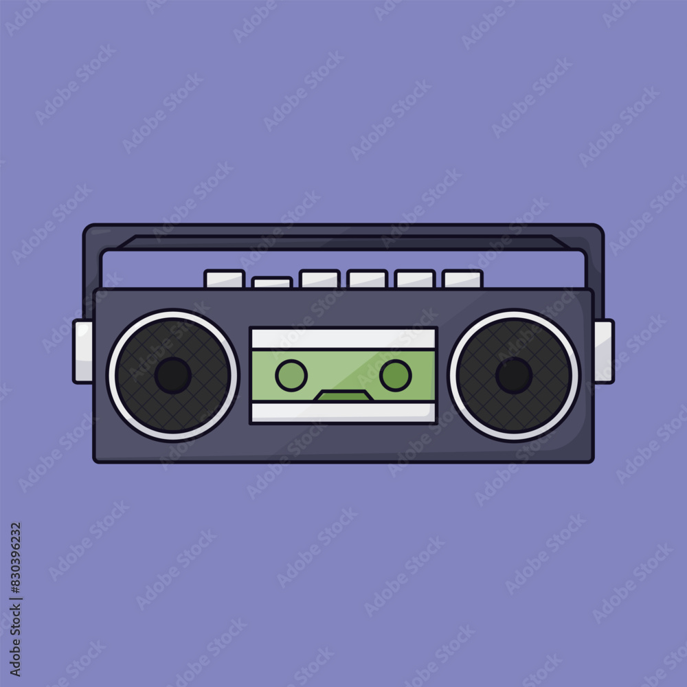 Fototapeta premium Radio Cassette Player icon vector. Cassette player illustration vector. fm radio player icon 