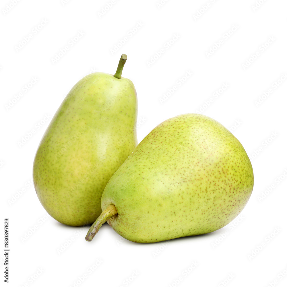 Two tasty ripe pears on white background Two tasty ripe pears on white background