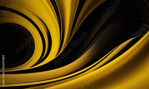 Abstract black and Abstract black and yellow wave background yellow wave background