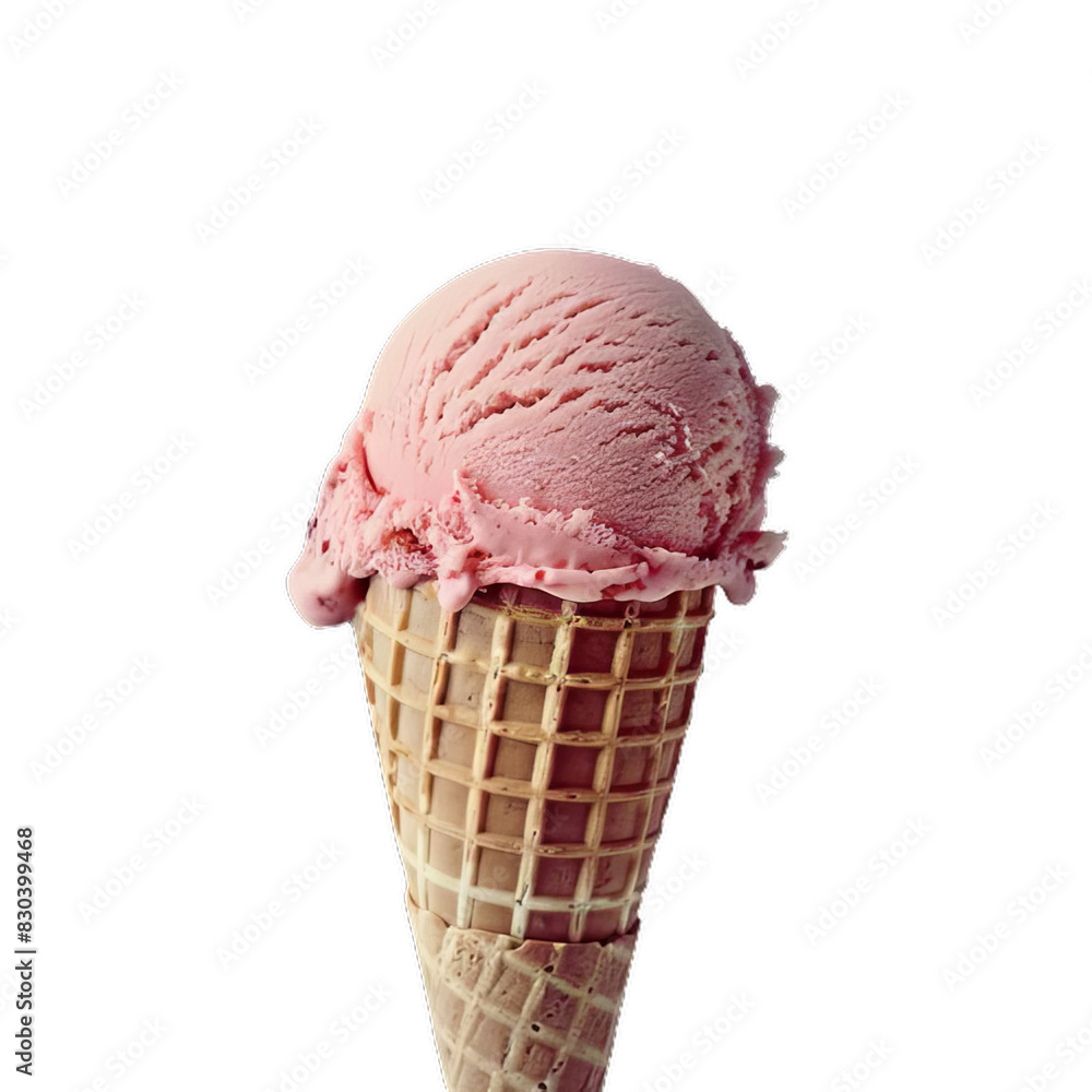 Ice cream scoop on waffle cone on transparent background - 12 Ice cream scoop on waffle cone on transparent background - 12